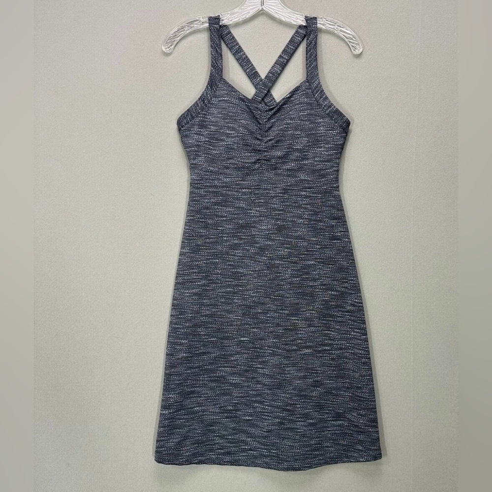 Title Nine Dress Women’s  Gray Padded Bra Athleisure Golf Tennis Cross Back/ Med